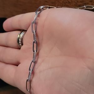 Touchstone Crystal by Swarovski Join Together Silver Necklace